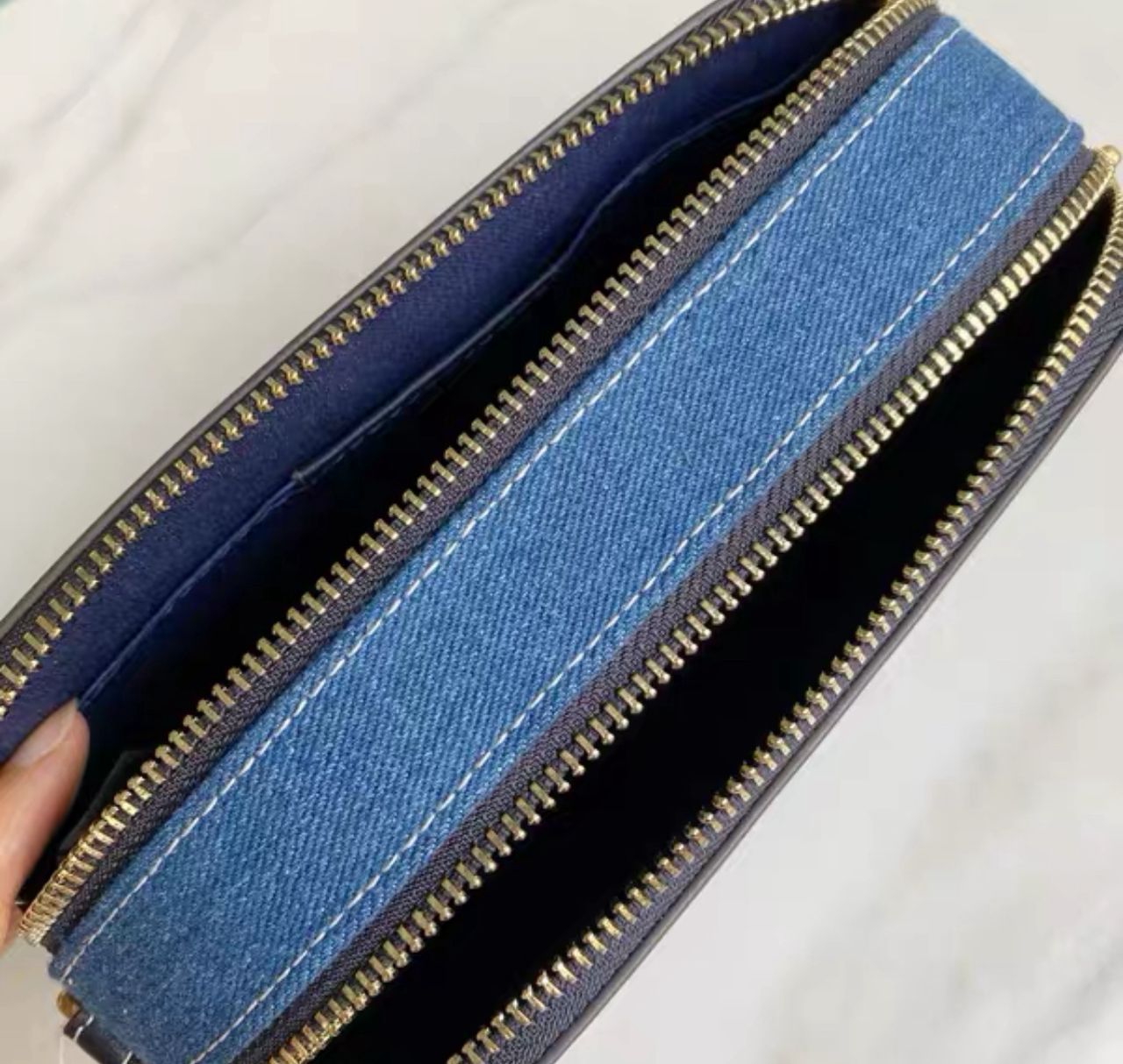 Tory Burch MINI MILLER DENIM CROSSBODY BAG