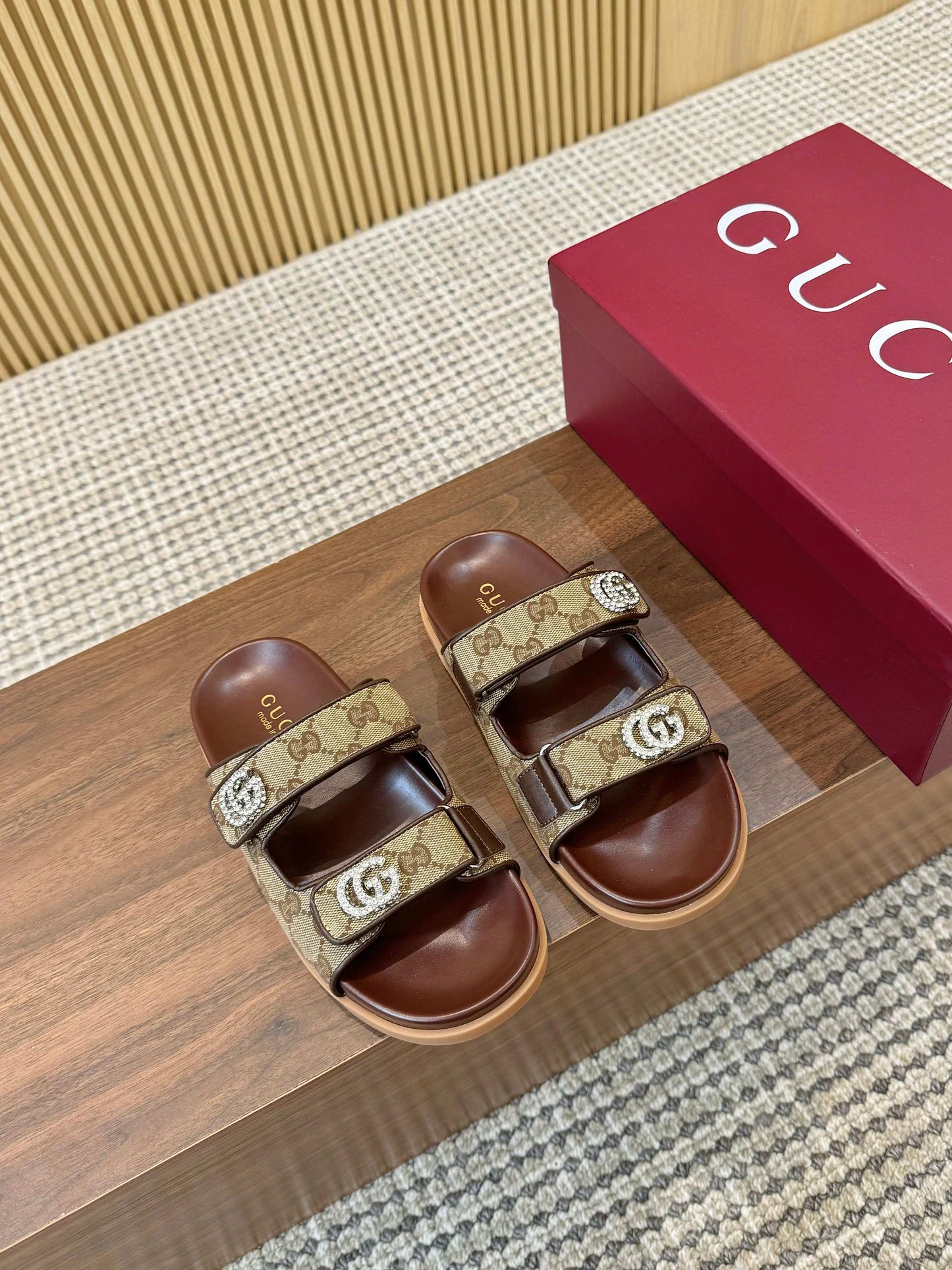 Gucci Canvas Slides