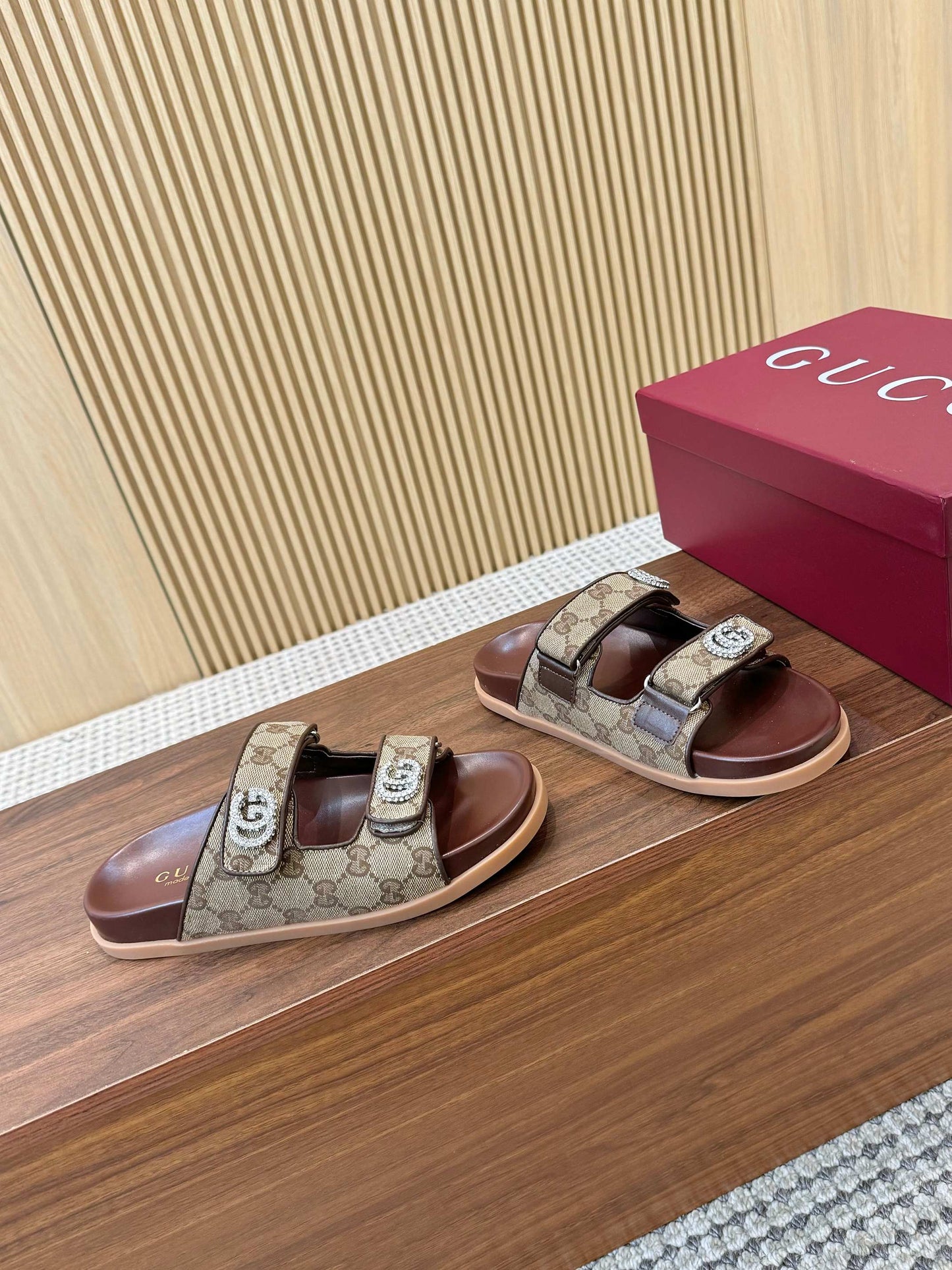 Gucci Canvas Slides