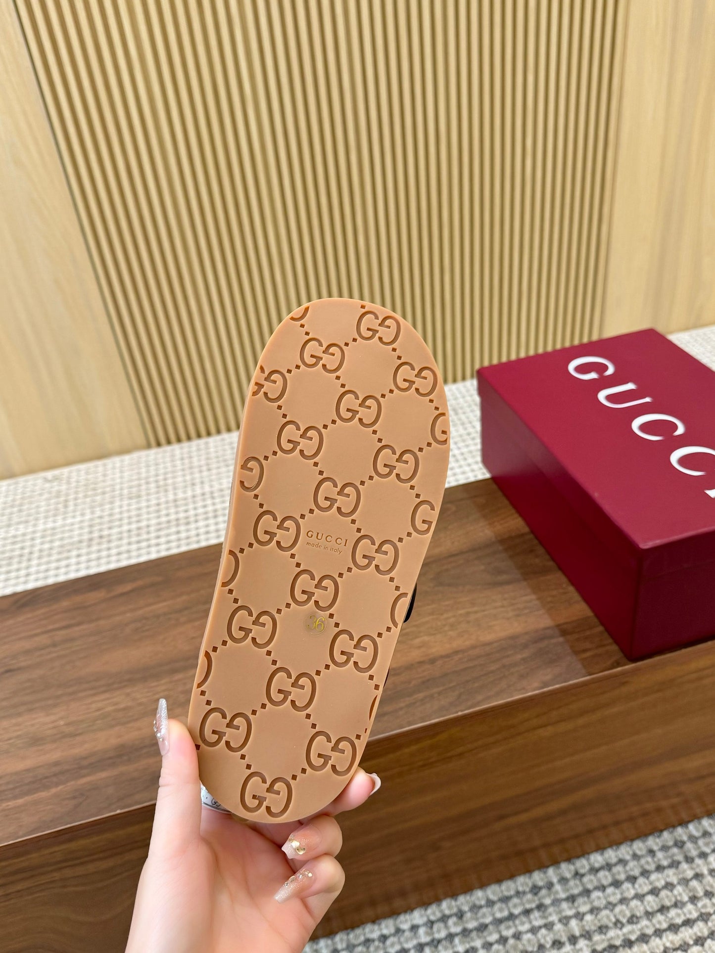 Gucci Canvas Slides