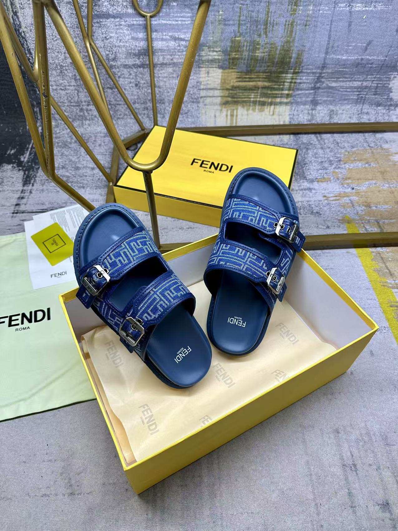 Fendi Denim Slides