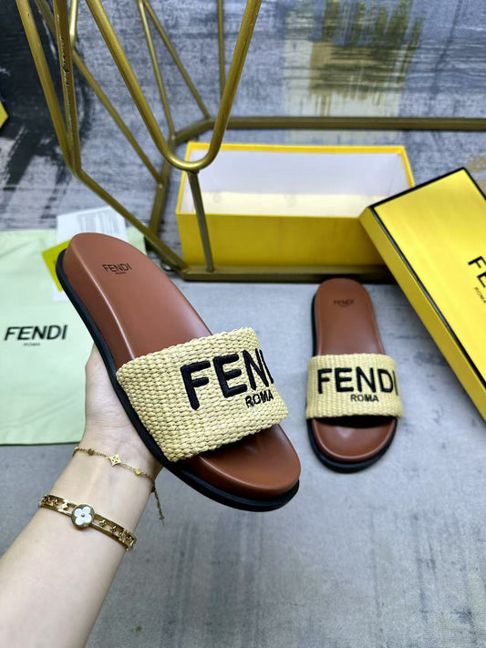 Fendi straw slides