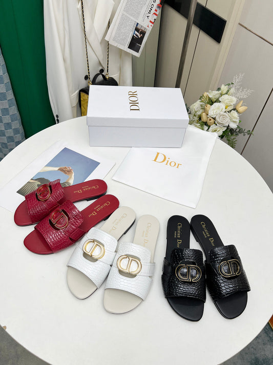 Dior Slides Crocodile leather