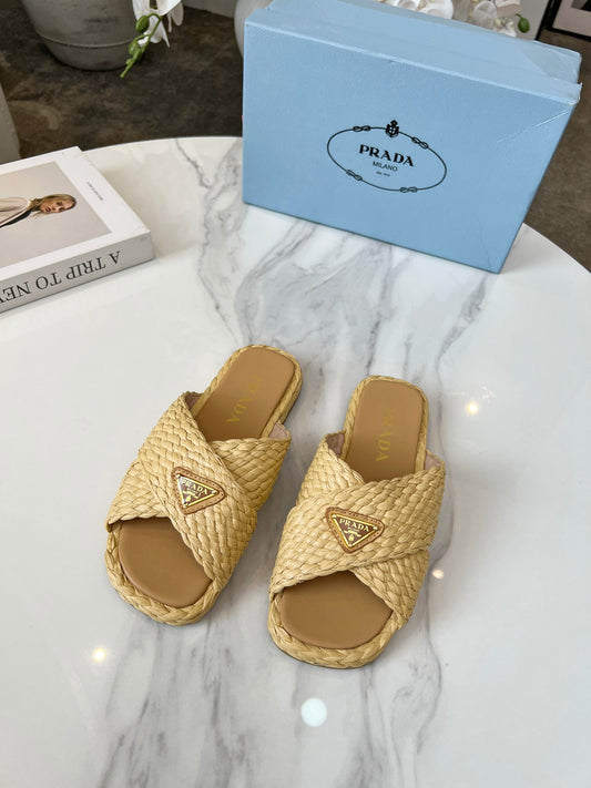 Prada Straw slides