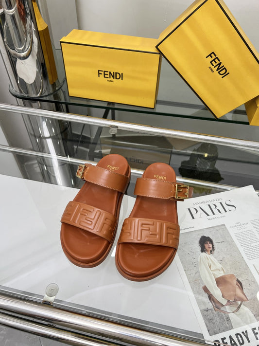 Fendi leather slides