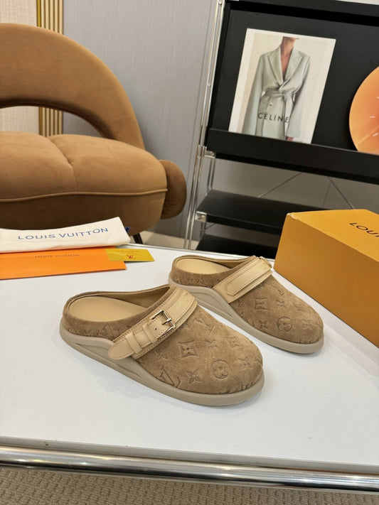 Louis Vuitton Suede Clogs