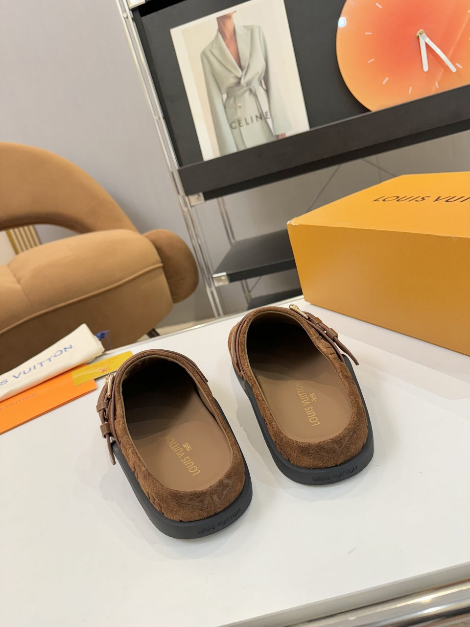Louis Vuitton Suede Clogs