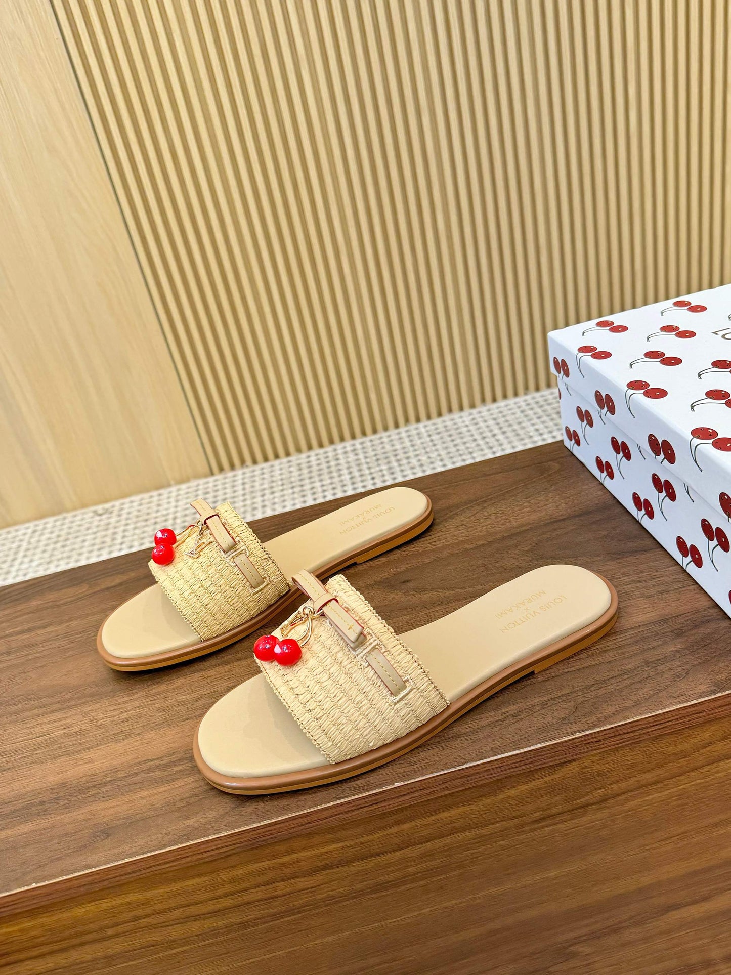 Louis Vuitton LV x TM Cherry raffia sandals