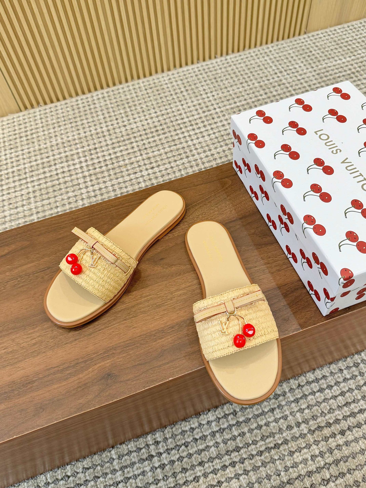 Louis Vuitton LV x TM Cherry raffia sandals