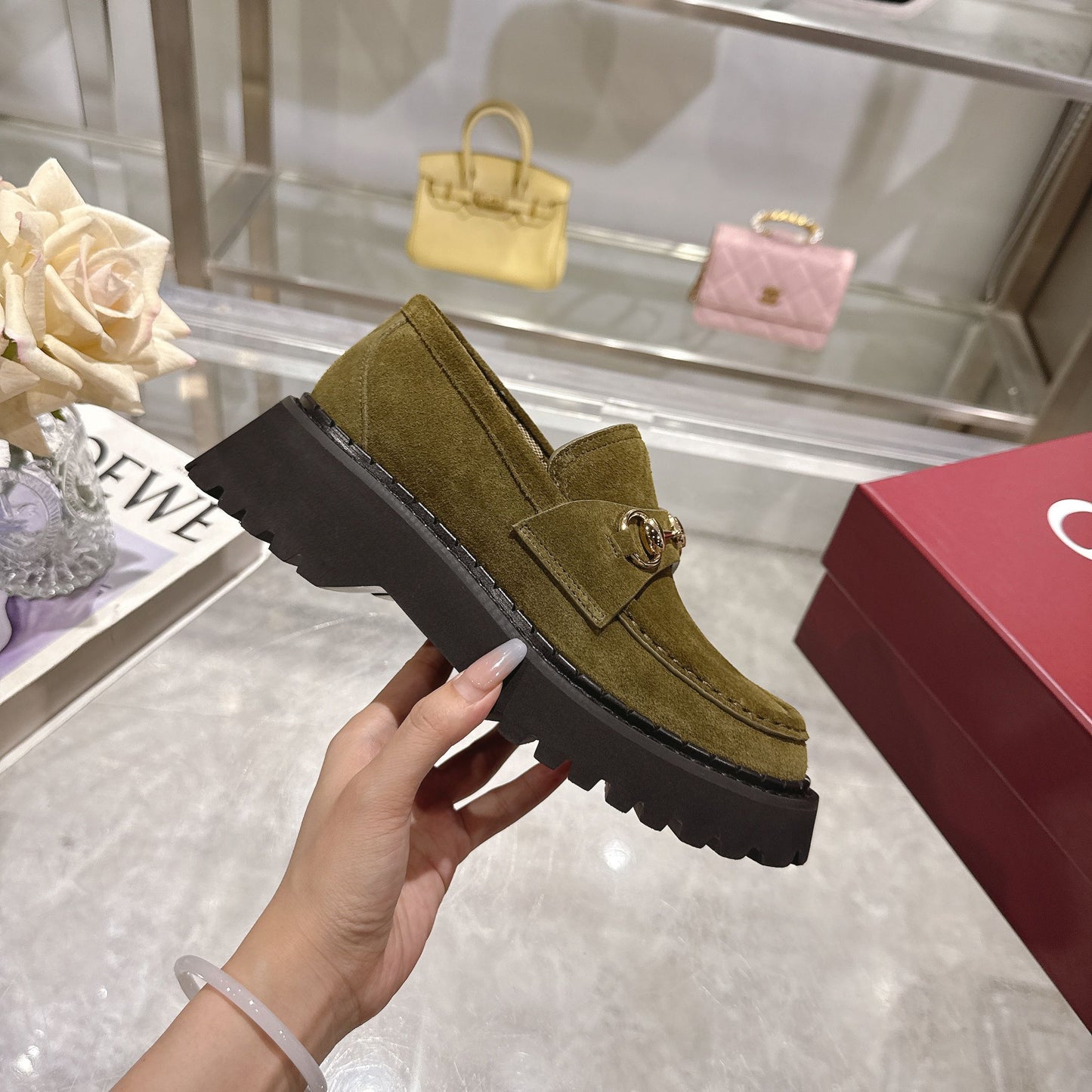 Gucci Suede Women's loafer with Horsebit