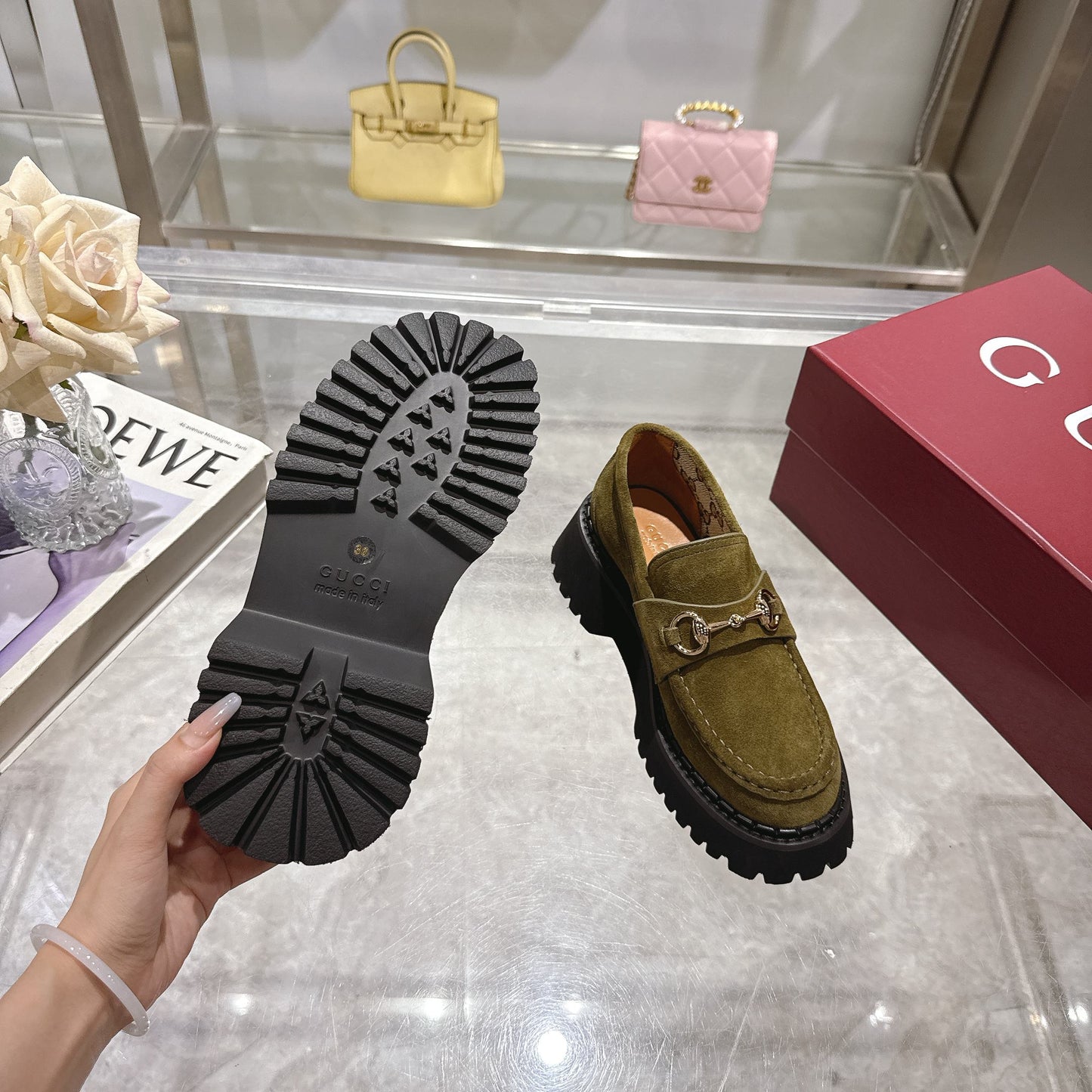 Gucci Suede Women's loafer with Horsebit