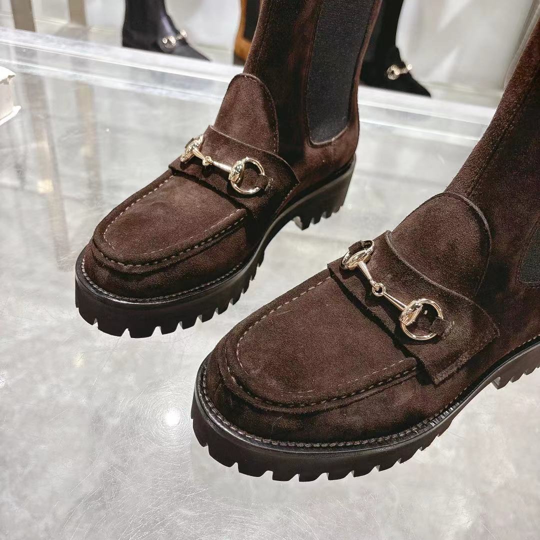 Gucci Horsebit Suede Boots