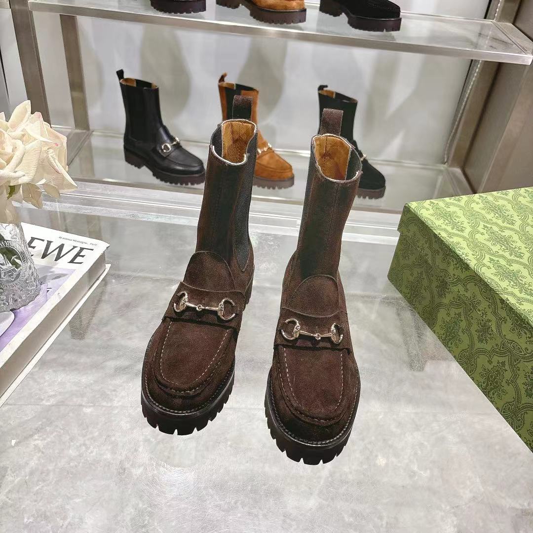 Gucci Horsebit Suede Boots