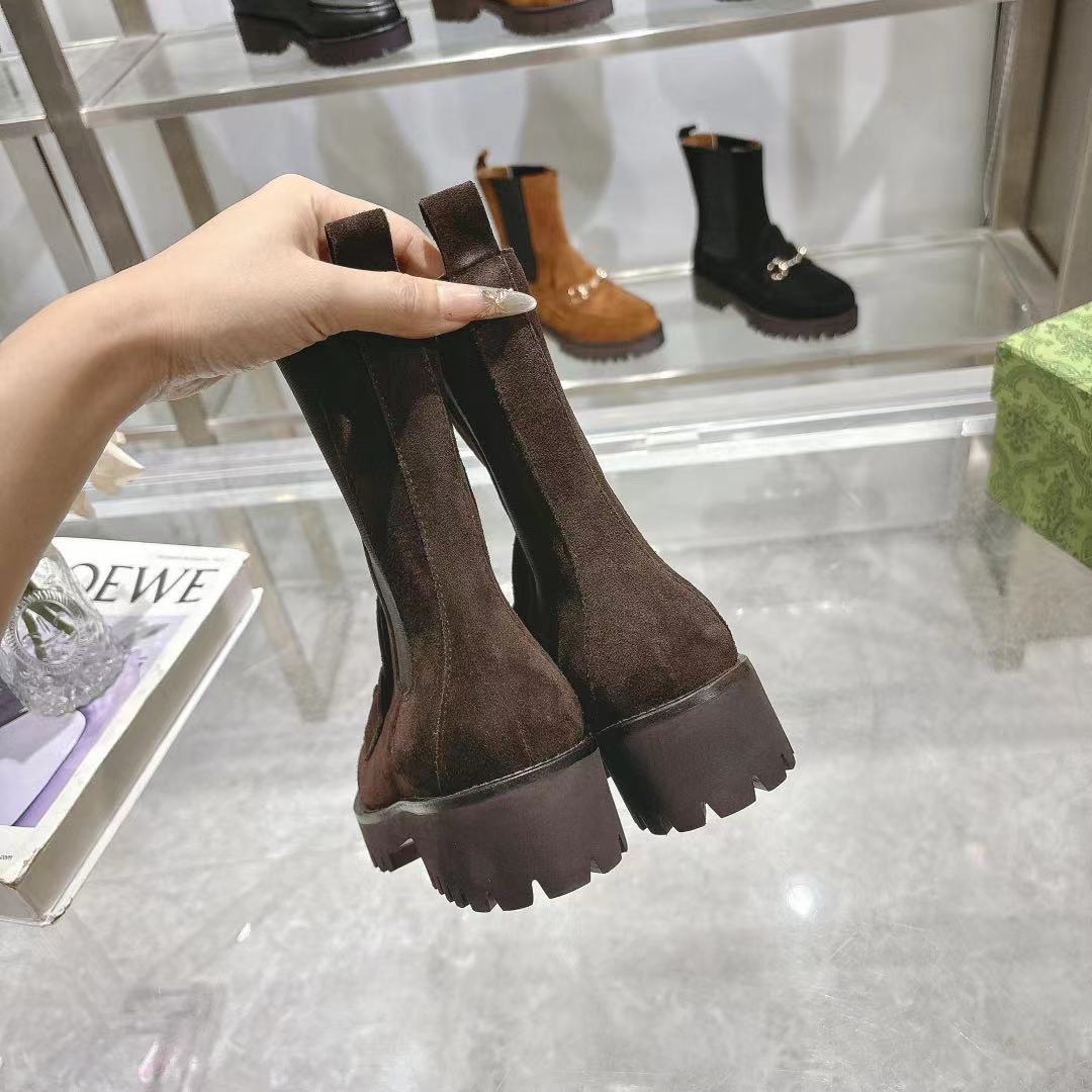 Gucci Horsebit Suede Boots