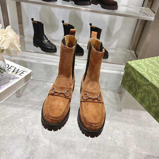 Gucci Horsebit Suede Boots