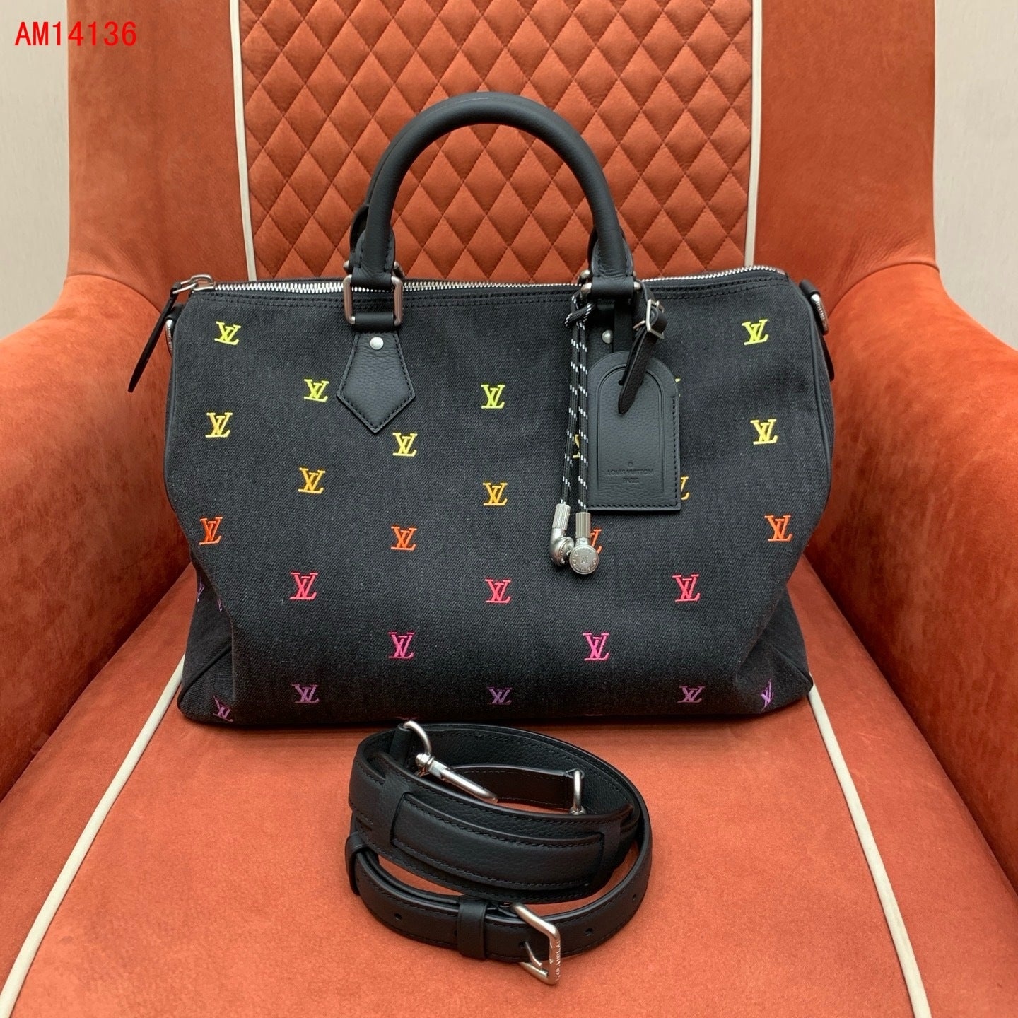 Louis Vuitton Speedy 40 Bandoulière Blason Denim