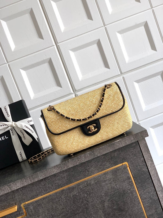 Chanel Medium Straw flap bag