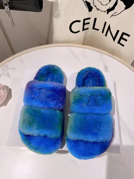 Celine Fuzzy Slides