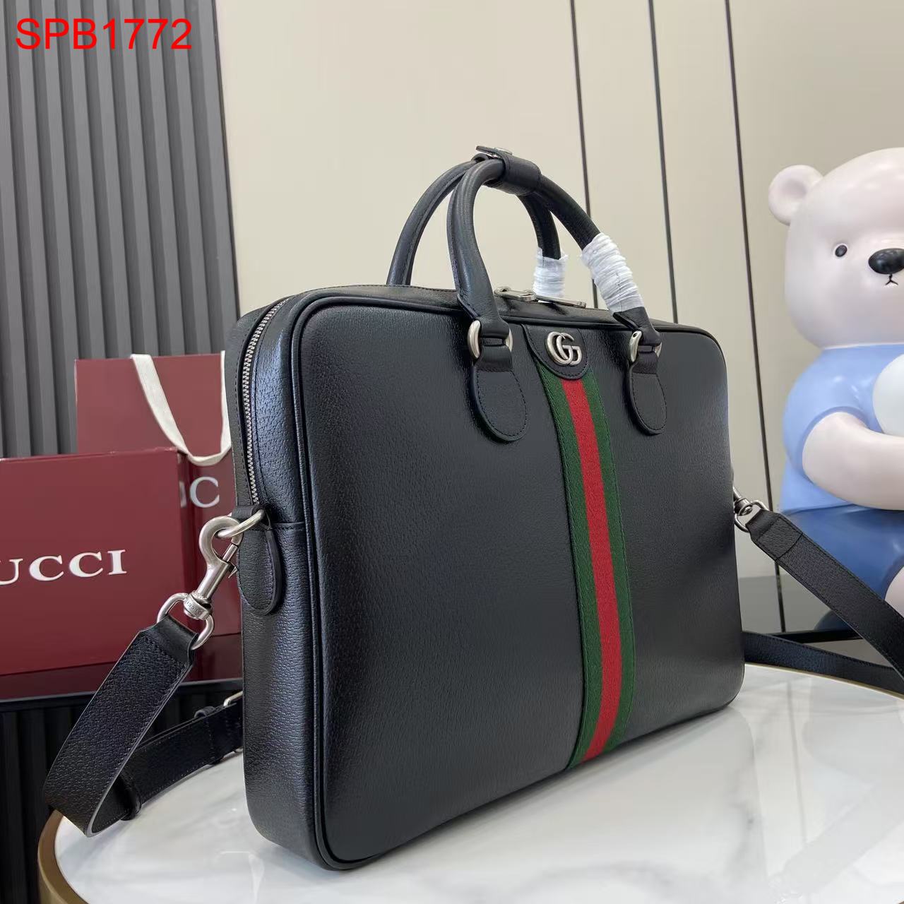 Gucci Ophidia leather large briefcase