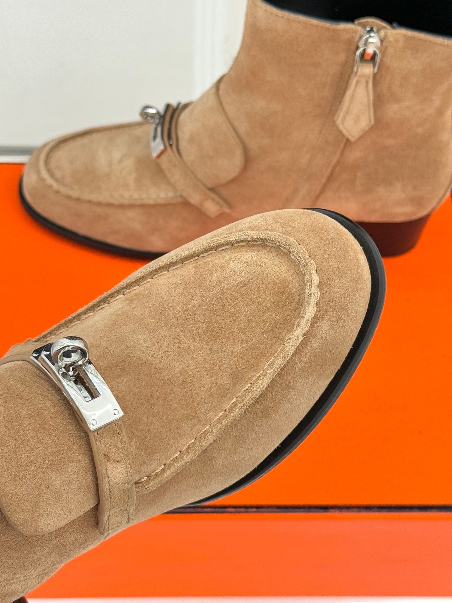 Hermes Suede Ankle Boots
