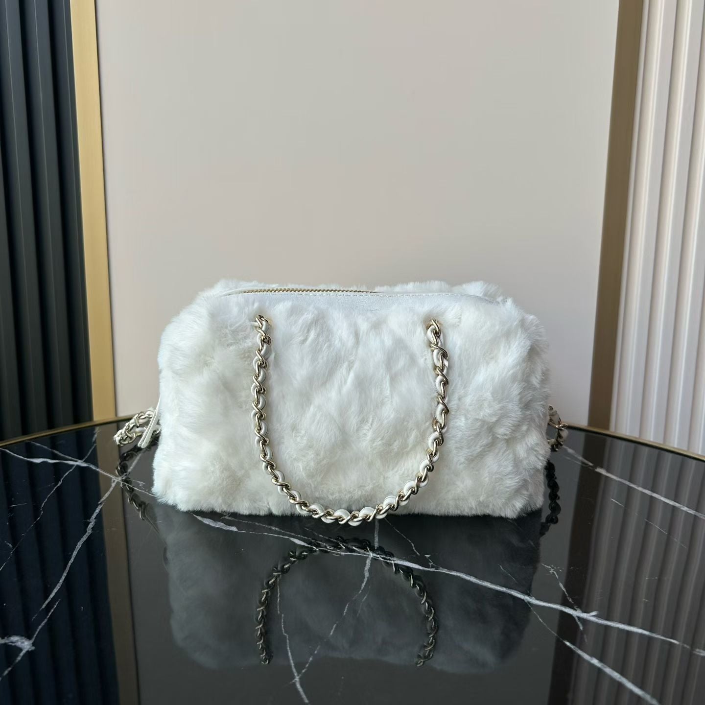 Chanel Shearling Bowling bag