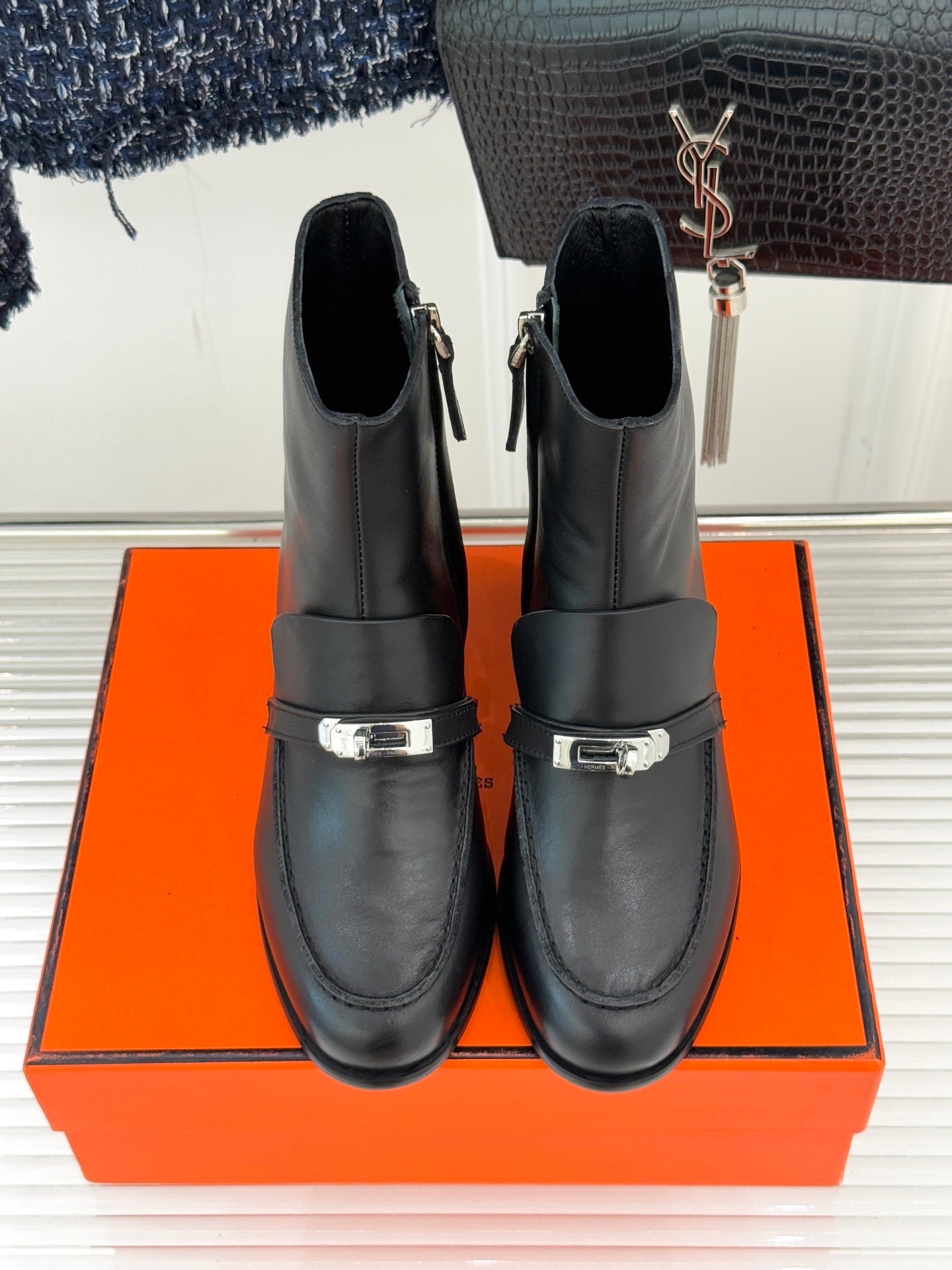 Hermes Heels Leather Ankle Boots