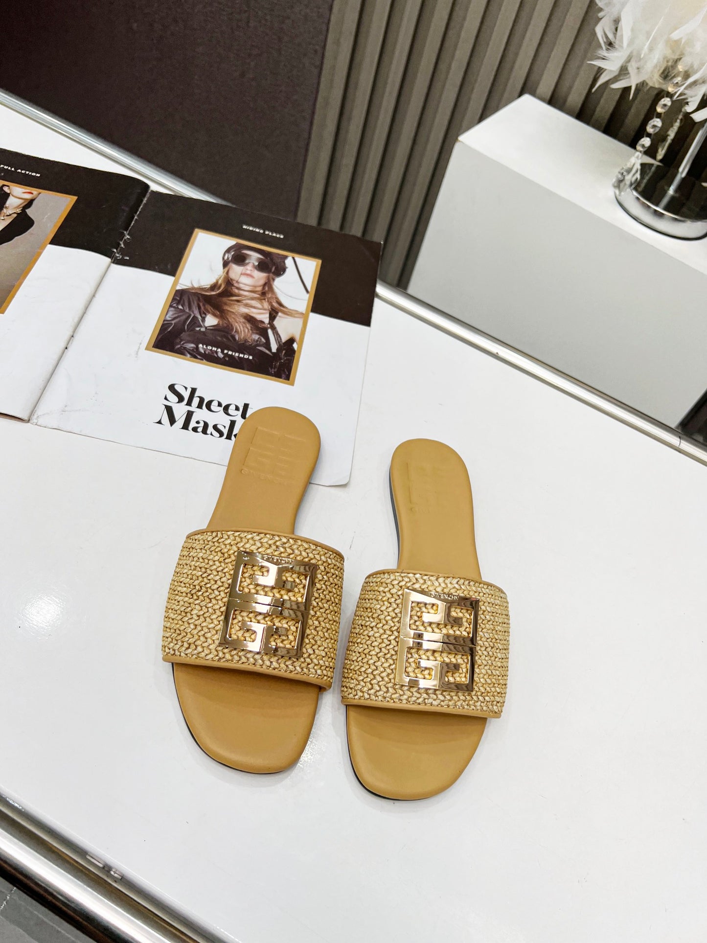 Givenchy Straw Slides