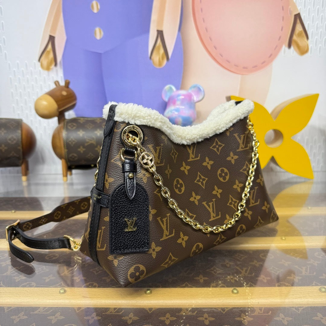 Louis Vuitton CarryAll BB shearling trim