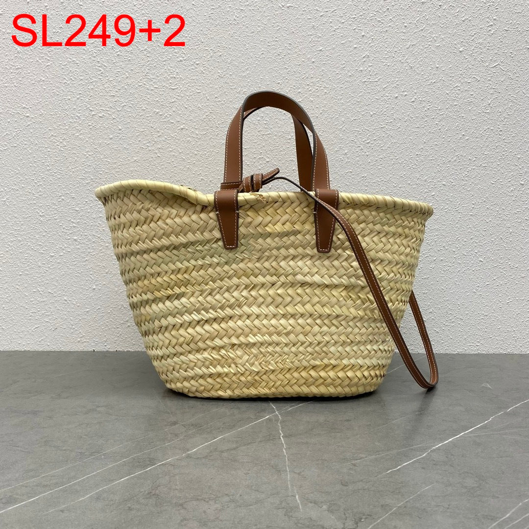 Celine Small Straw Triomphe bag