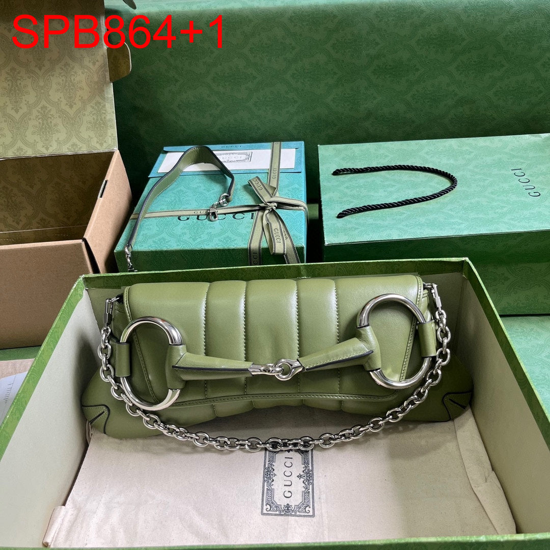 Gucci Horsebit chain leather medium shoulder bag