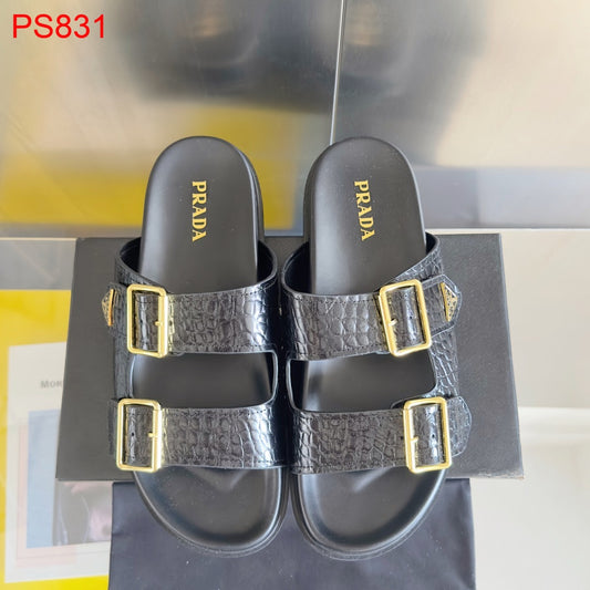 Prada Men Crocodile leather Slides
