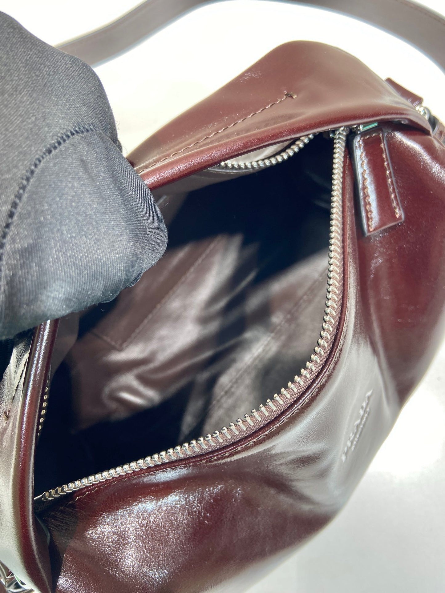 Prada nappa leather shoulder bag