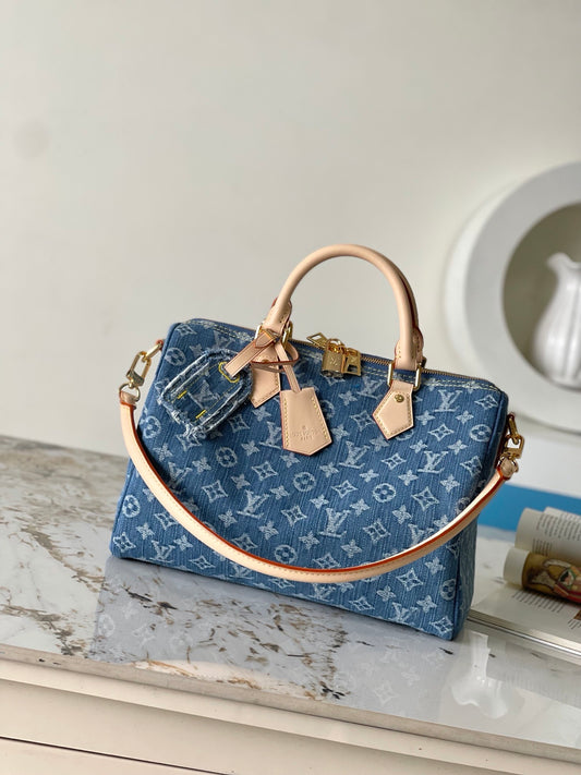 Louis Vuitton  Speedy Soft 30 Blue Denim