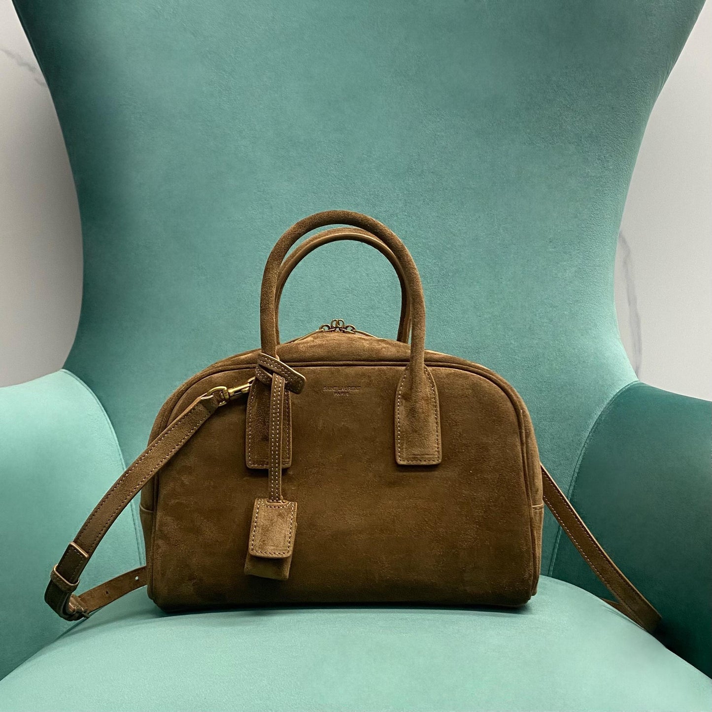 YSL Suede Boston bag