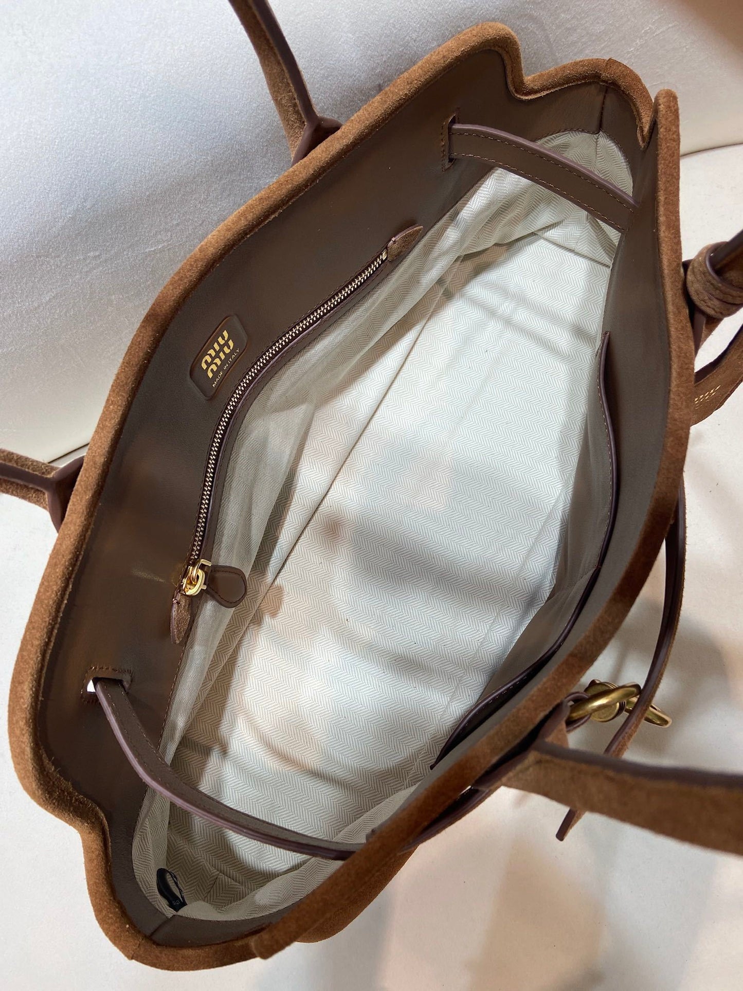 Miu Miu Aventure shoulder suede bag