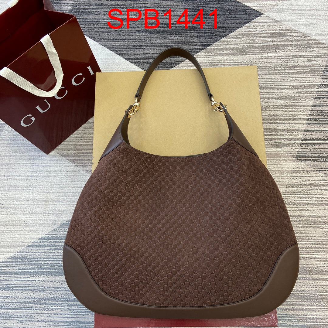 Gucci B medium shoulder bag suede
