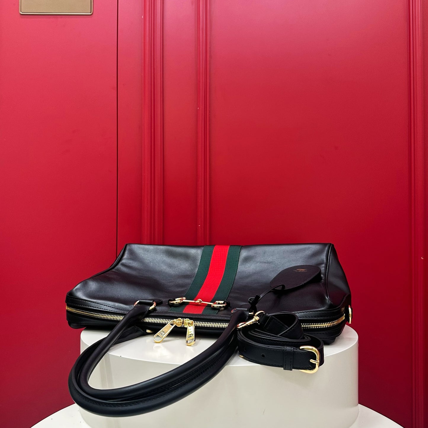 Gucci Borsetto large boston leather bag