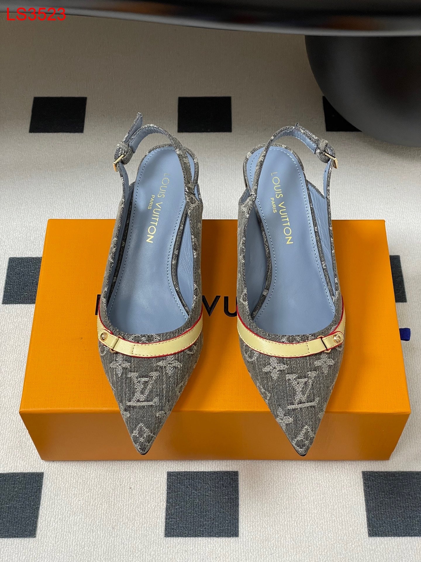 Louis Vuitton Denim Heels Sandal