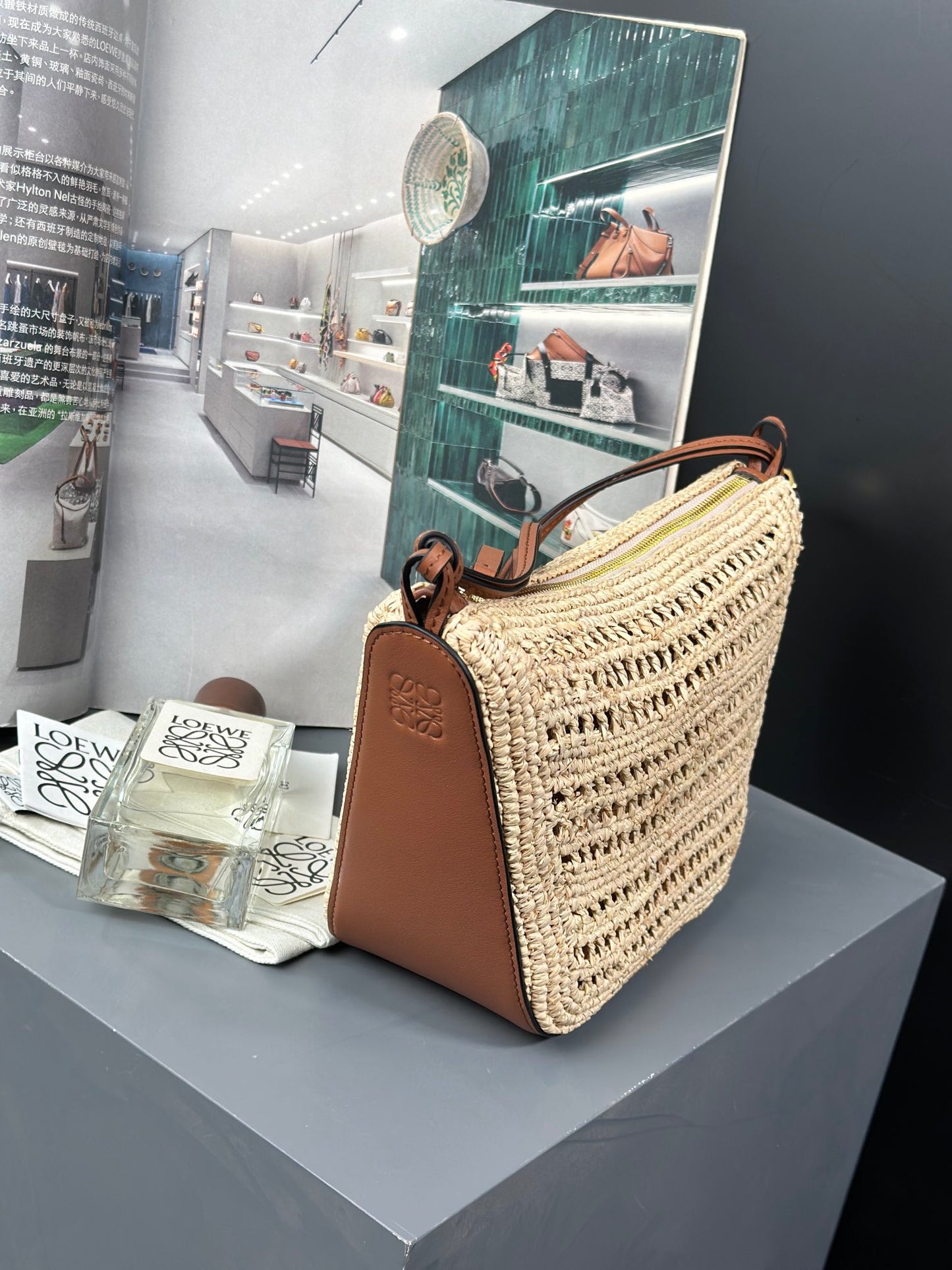 Loewe Hammock Hobo raffia bag