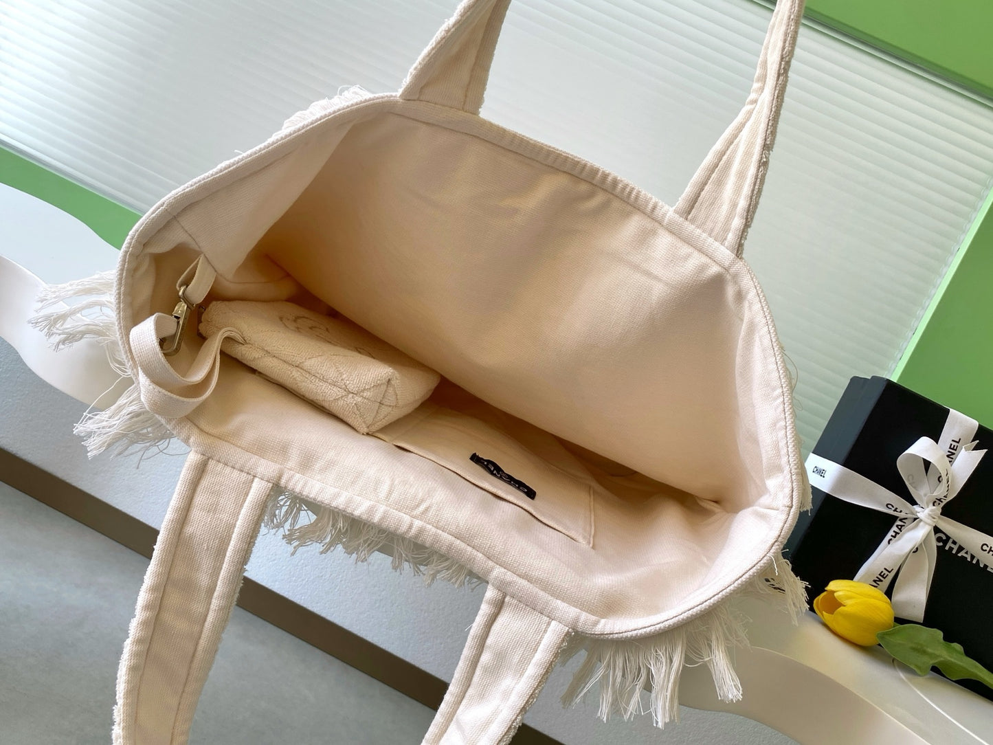 Chanel beach tote bag