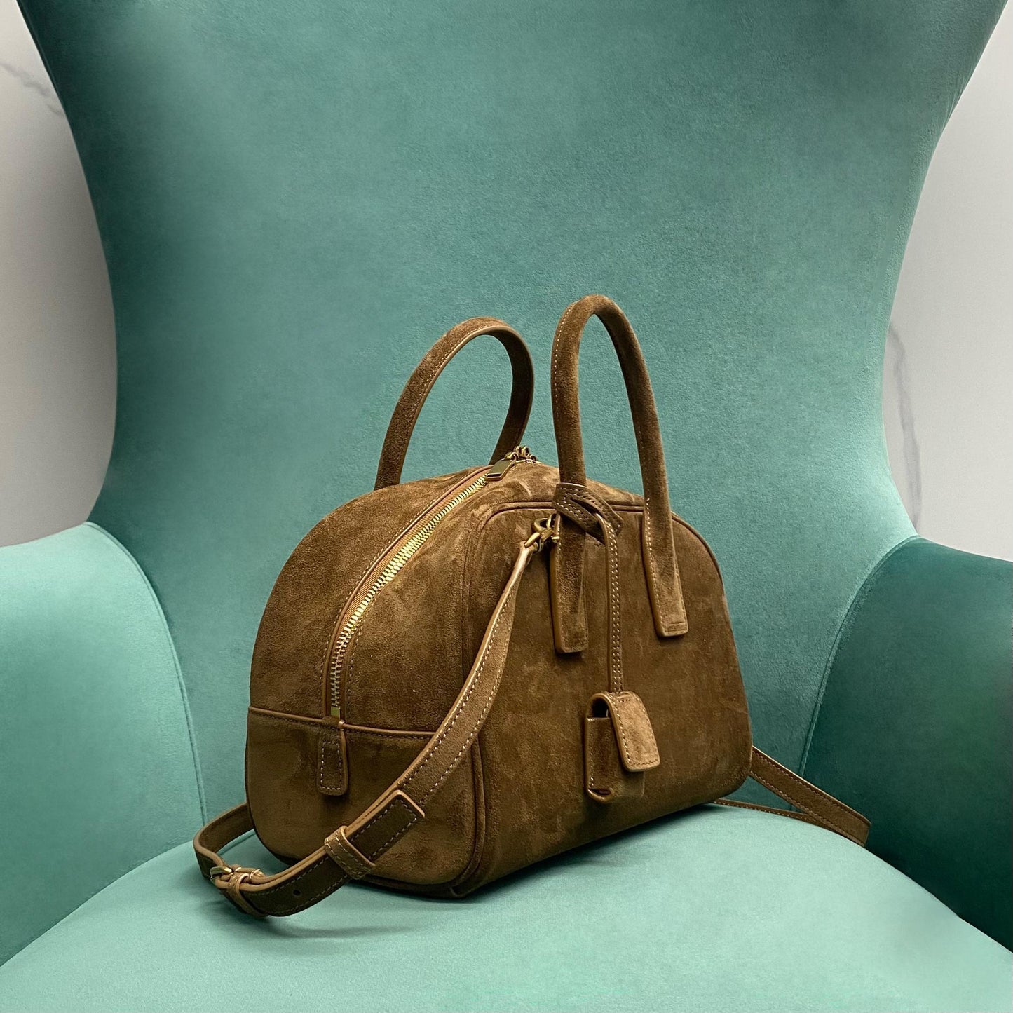 YSL Suede Boston bag