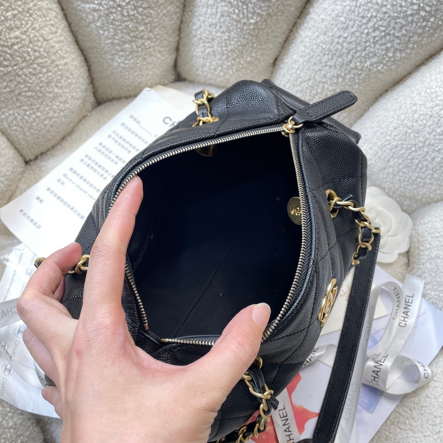 Chanel Small leather bowling bag