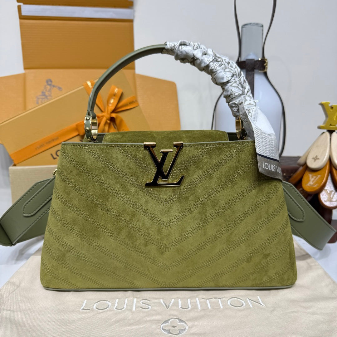 Louis Vuitton Capucines MM Souple Suede Bag