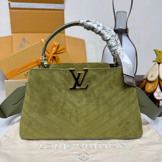 Louis Vuitton Capucines MM Souple Suede Bag
