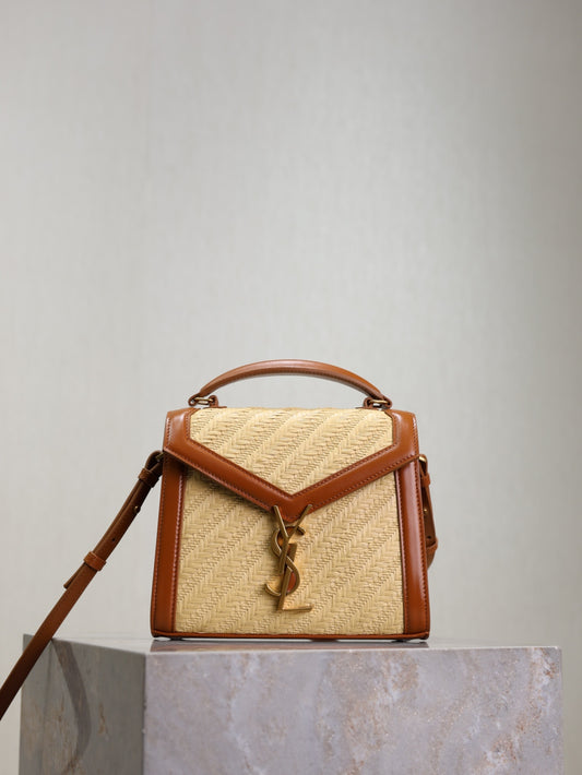 YSL CASSANDRA Mini raffia bag