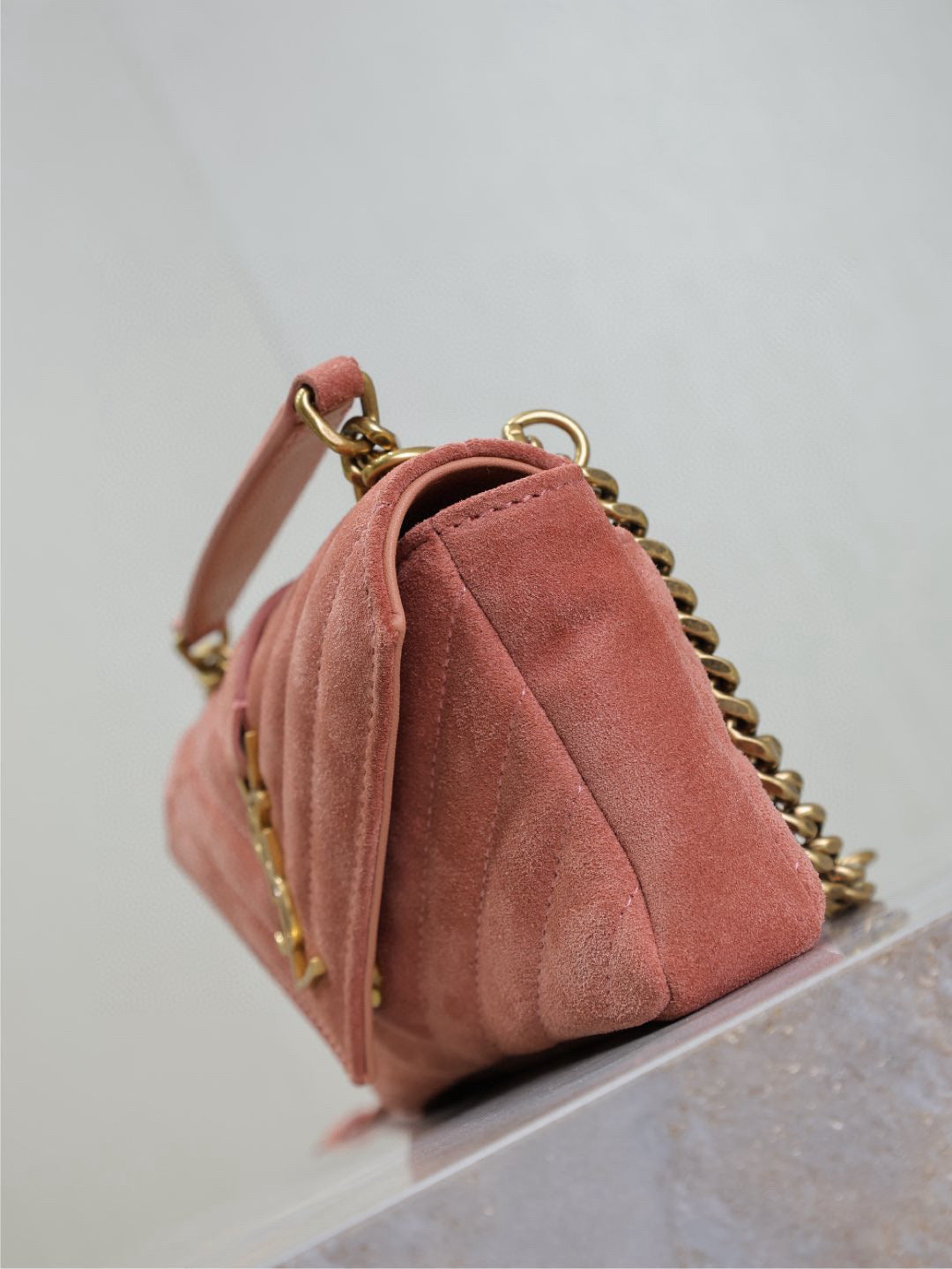 YSL Mini College Chain bag suede