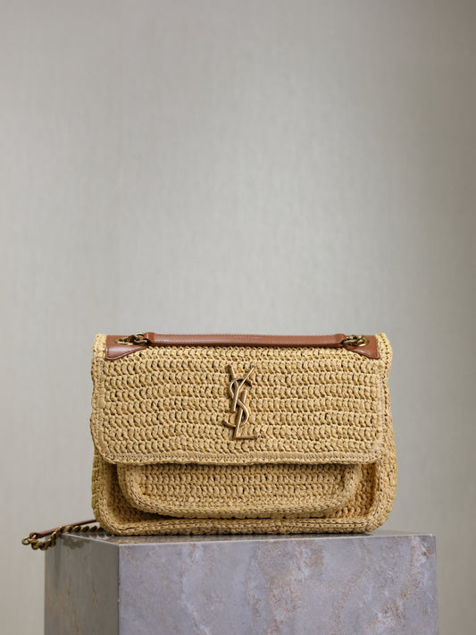 YSL Medim Niki Straw bag