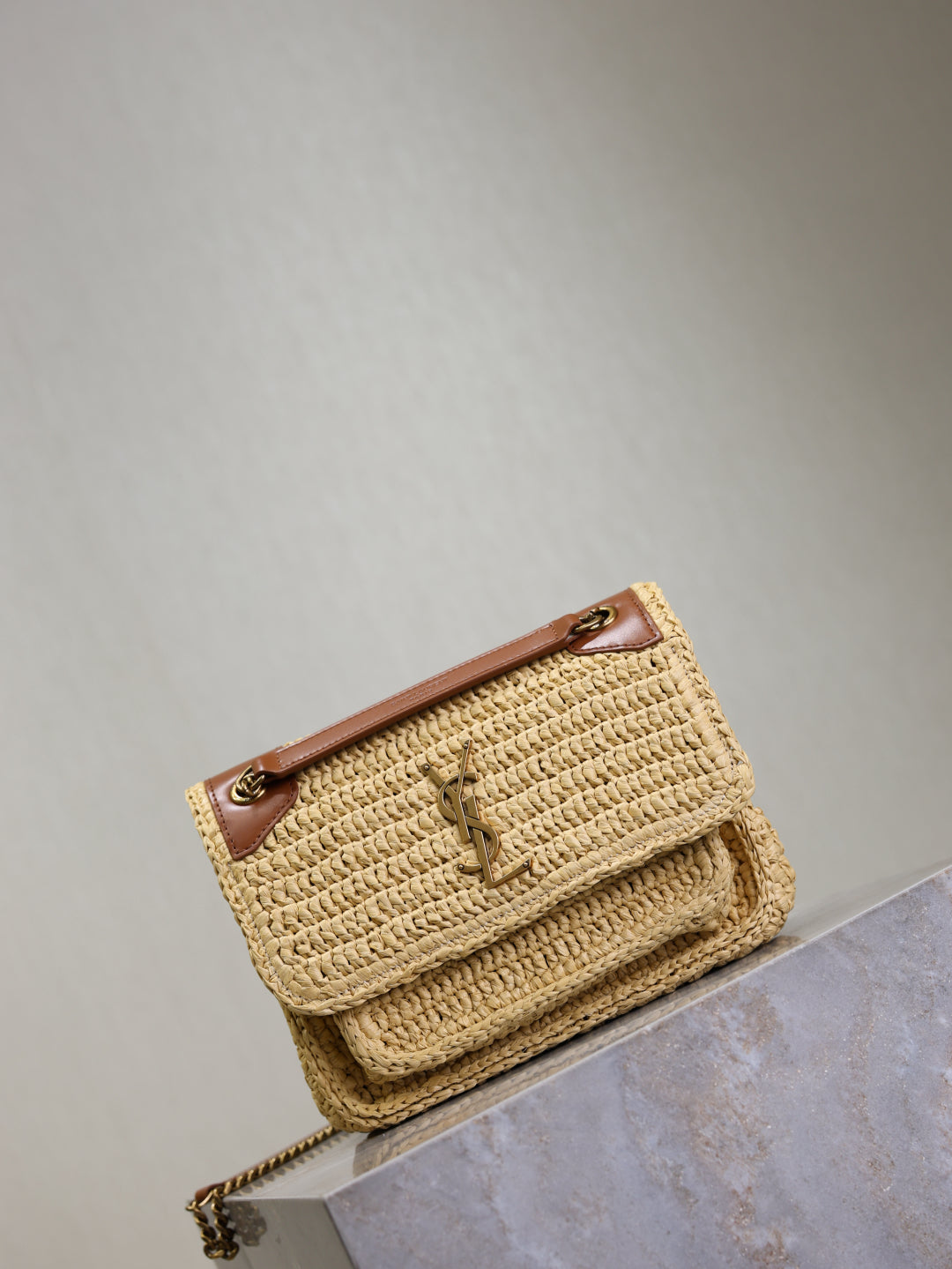 YSL Niki Small straw bag