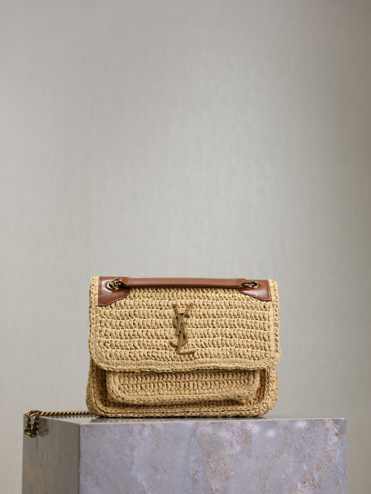 YSL Niki Small straw bag