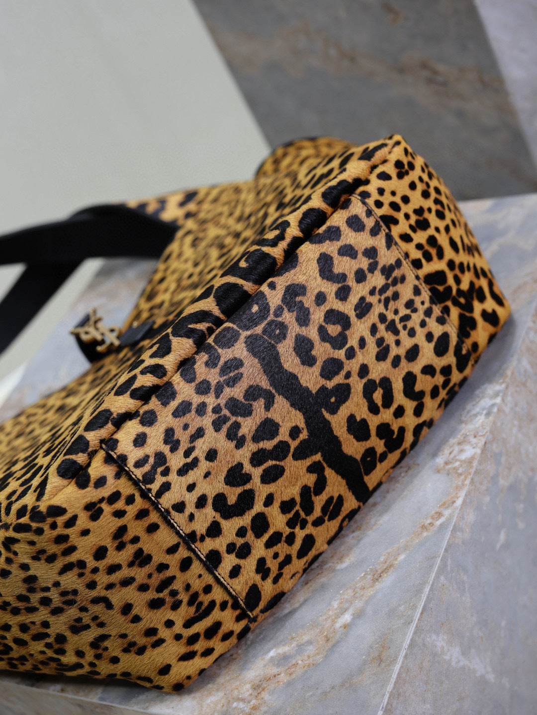 YSL Bea bag in leopard print